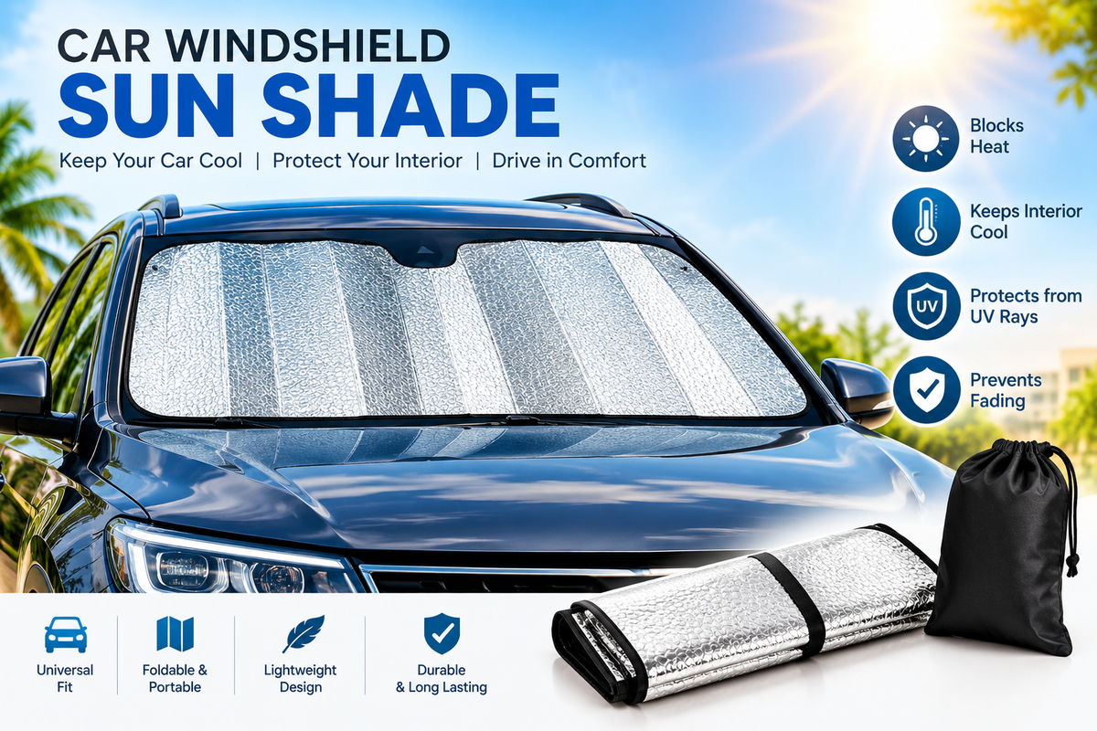 Premium Car Windshield Sun Shade – Foldable & Portable